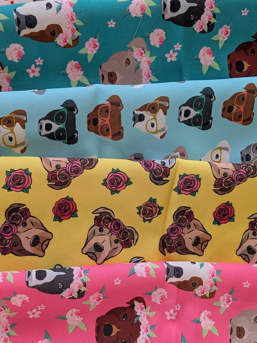 PITBULL DOG BULLY RESCUE Fabric Quilting Craft Scraps Lot Bundle - Picture 2 of 7